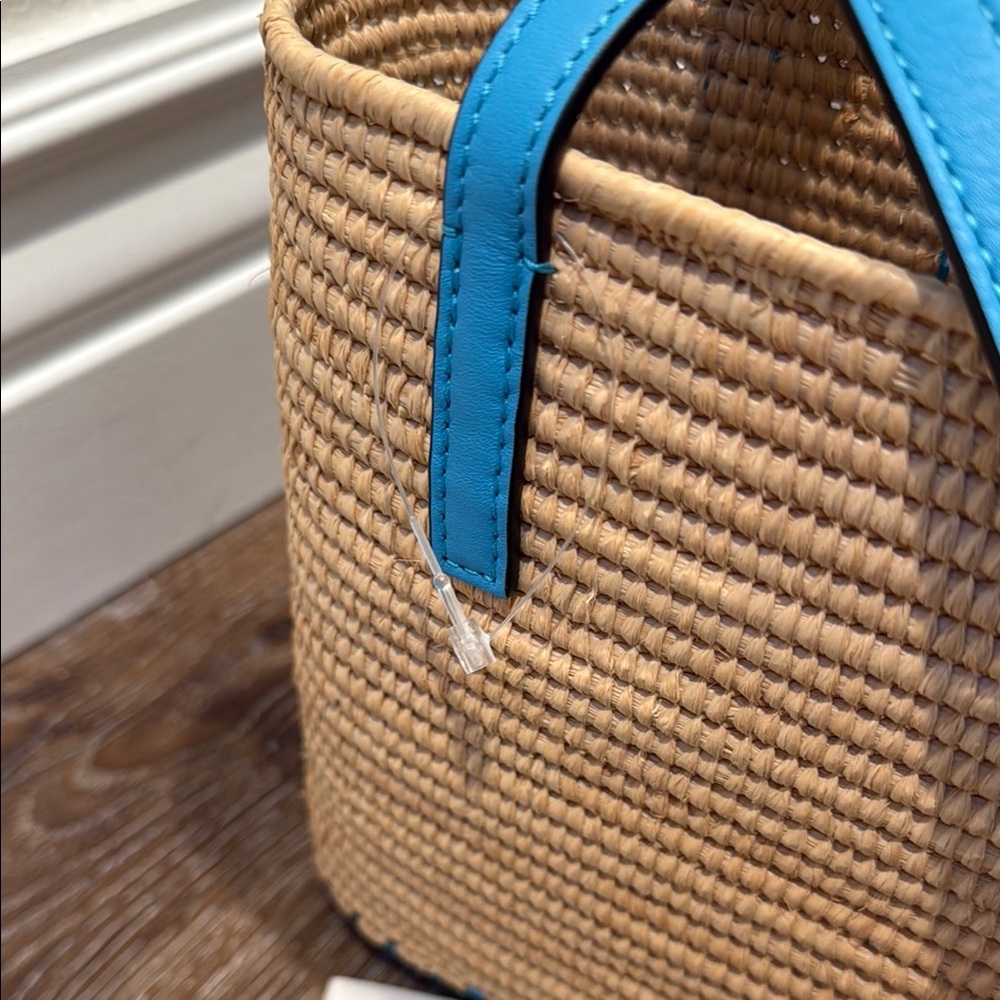 Loewe Square Basket Mini Bag 'Natural/Topaz Blue' - Picture 5 of 11